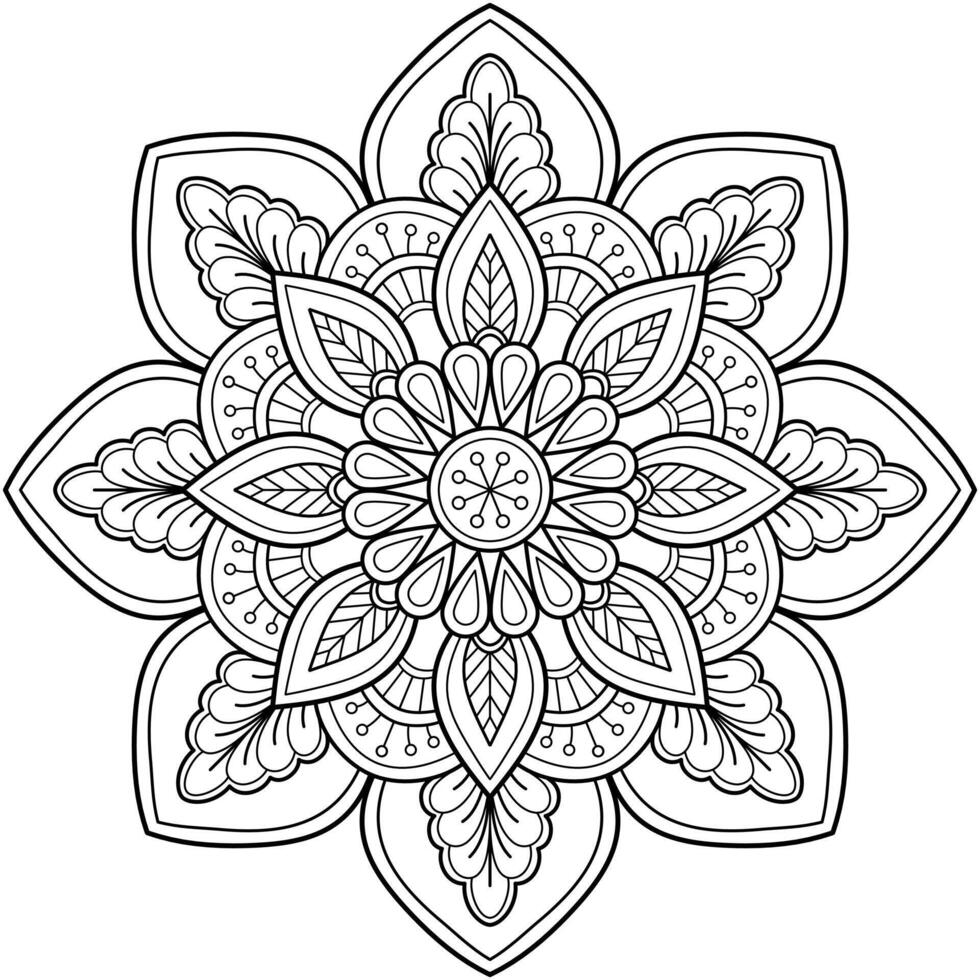 vektor abstrakt mandala mönster. konst på väggen. målarbok spetsmönster tatueringen. design för en tapetfärg skjorta och kakeldesign, dekorativ cirkelprydnad i etnisk orientalisk stil