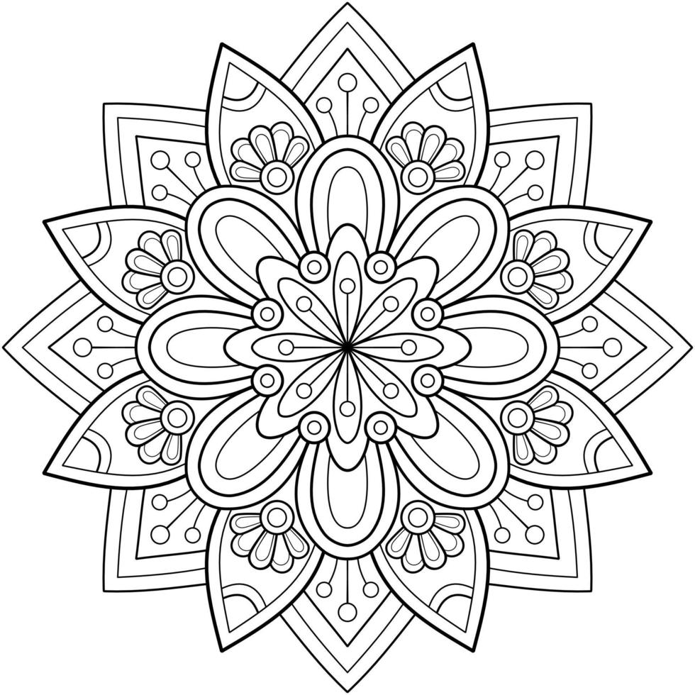 Vektor abstrakte Mandala-Muster. Kunst an der Wand. Malbuch Spitzenmuster das Tattoo. Design für ein Tapetenfarbenhemd und Fliesenaufkleberdesign, dekoratives Kreisornament im orientalischen Ethnostil