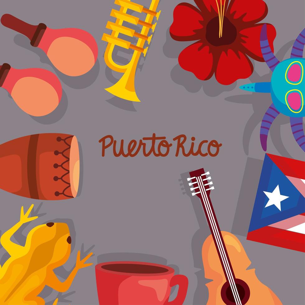 banner av puerto rico vektor