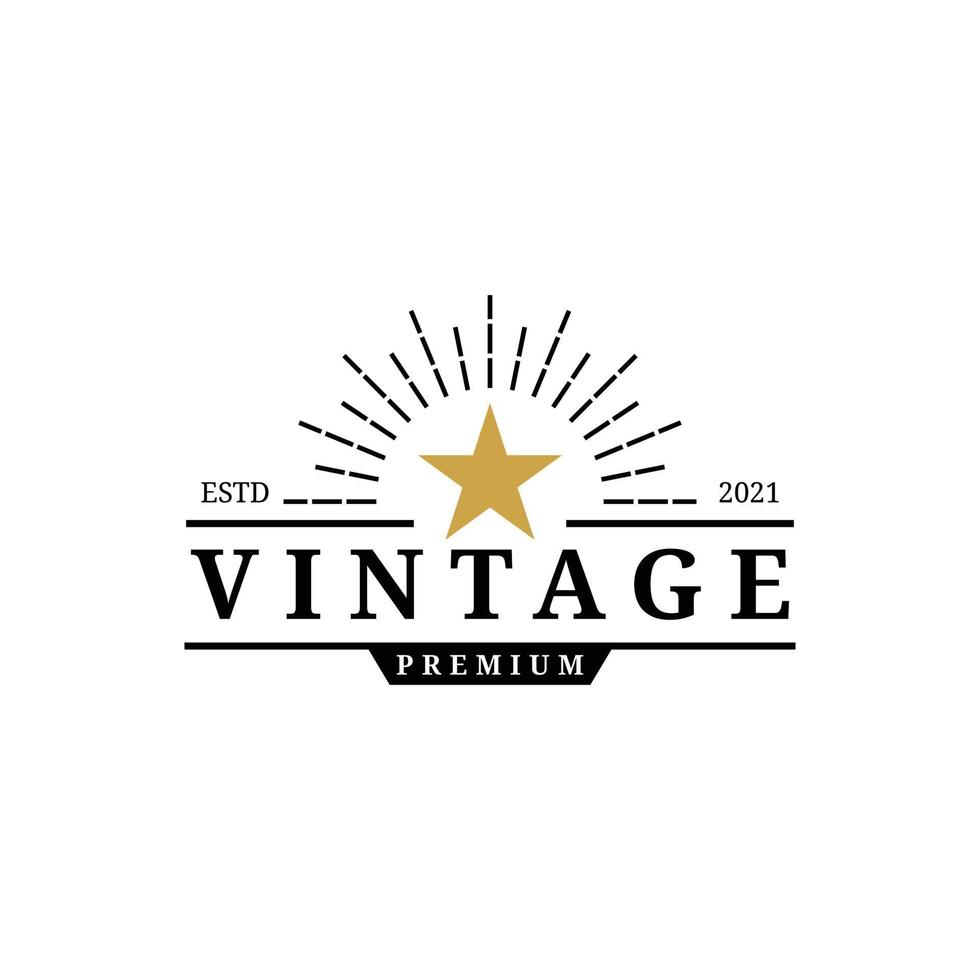 vintage stjärna vektor logotyp mall