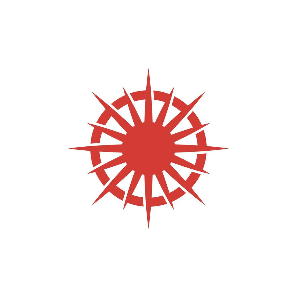 röd sol logotyp design vektor