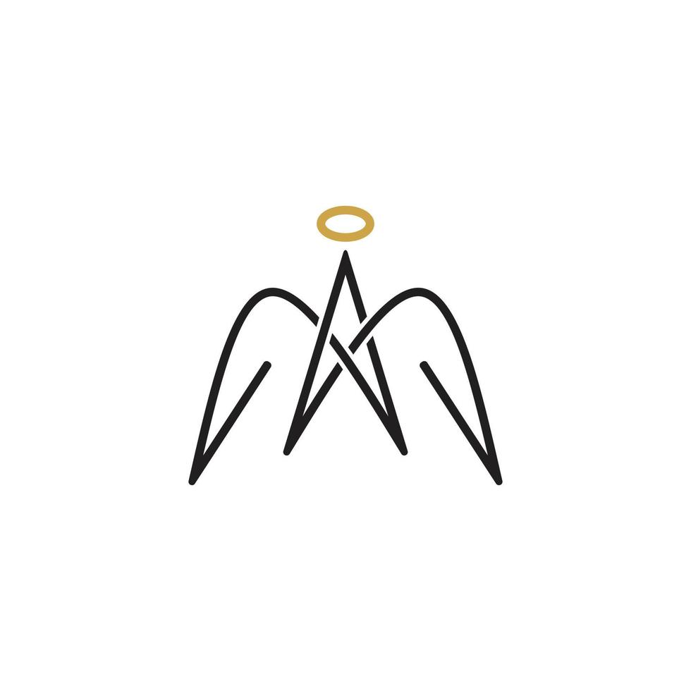 Schreiben Sie ein Engel-Logo-Design vektor