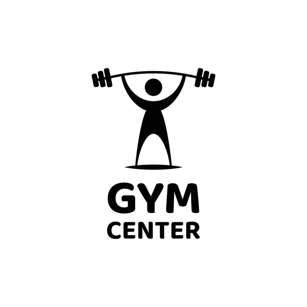 gym fitness siluett logotyp design vektor