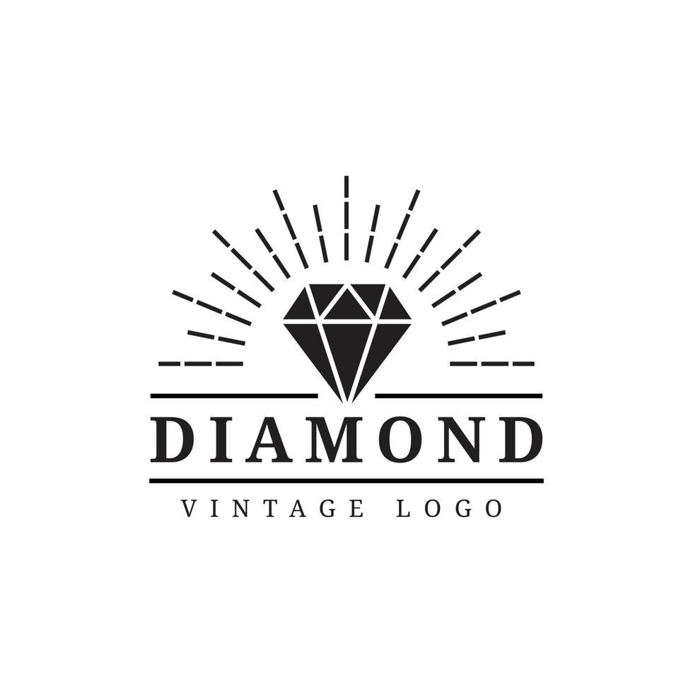 Diamant-Vintage-Vektor-Logo-Vorlage vektor