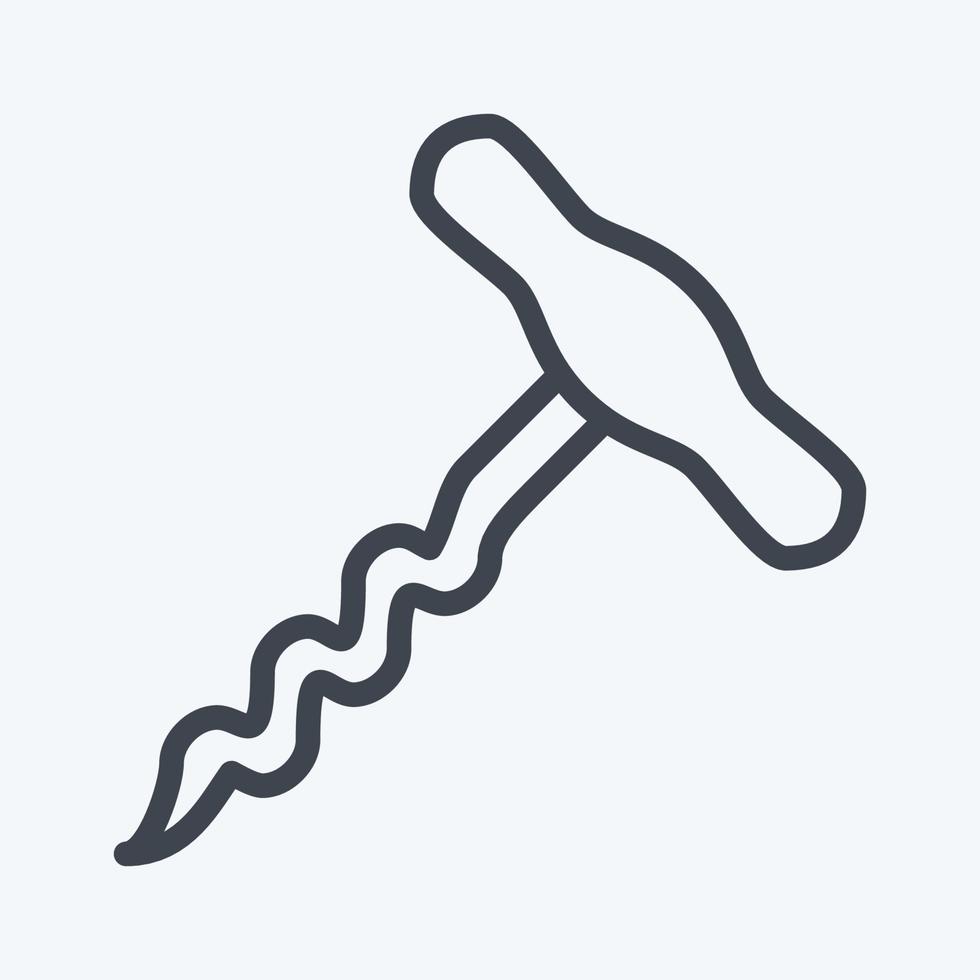 ikon korkskruv - linjestil - enkel illustration, redigerbar linje vektor