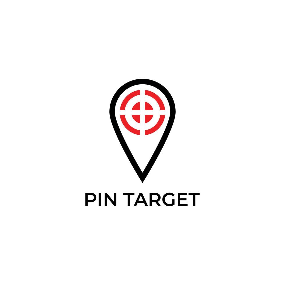 einfaches Pin-Target-Logo-Design vektor