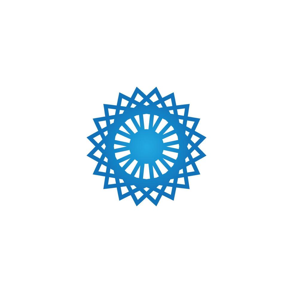 blaues Tech-Blume-Logo-Design vektor