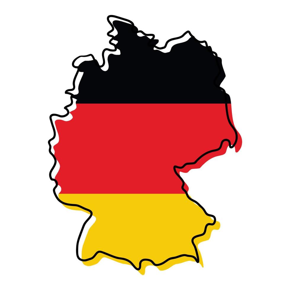 frihands tysk kartskiss. vektor illustration. siluett land gränser karta över Tyskland på vit bakgrund.