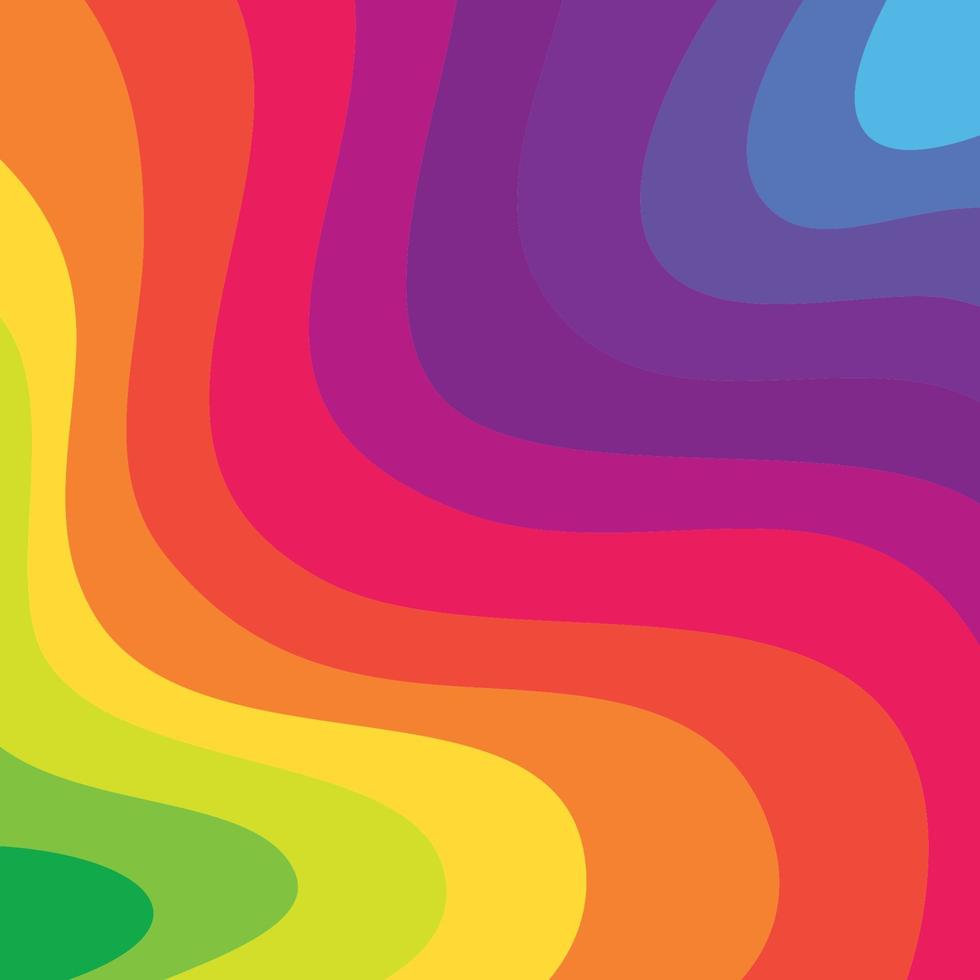 Vektor abstrakter Hintergrund mit Wellenform und voller flacher Farbe Regenbogenspektrum Farbwelle für den Druck