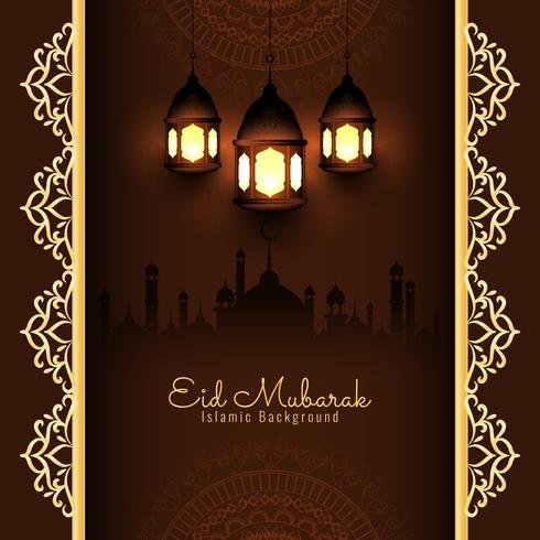 Abstrakt elegant Eid Mubarak bakgrundsdesign vektor
