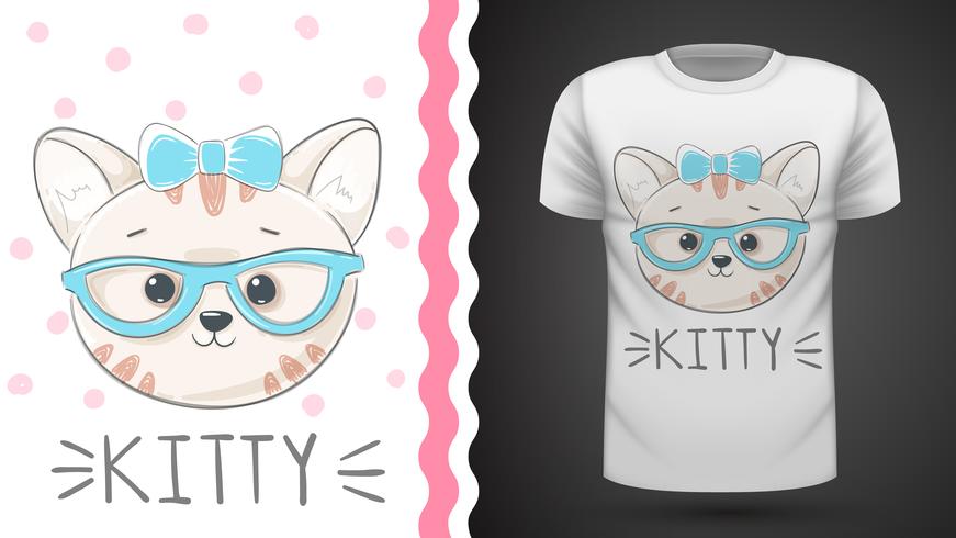 Ziemlich kittty Idee für Druckt-shirt vektor