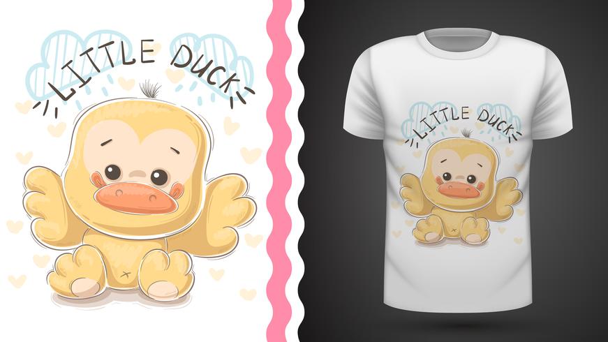 Süße Ente - Idee für Print-T-Shirt. vektor
