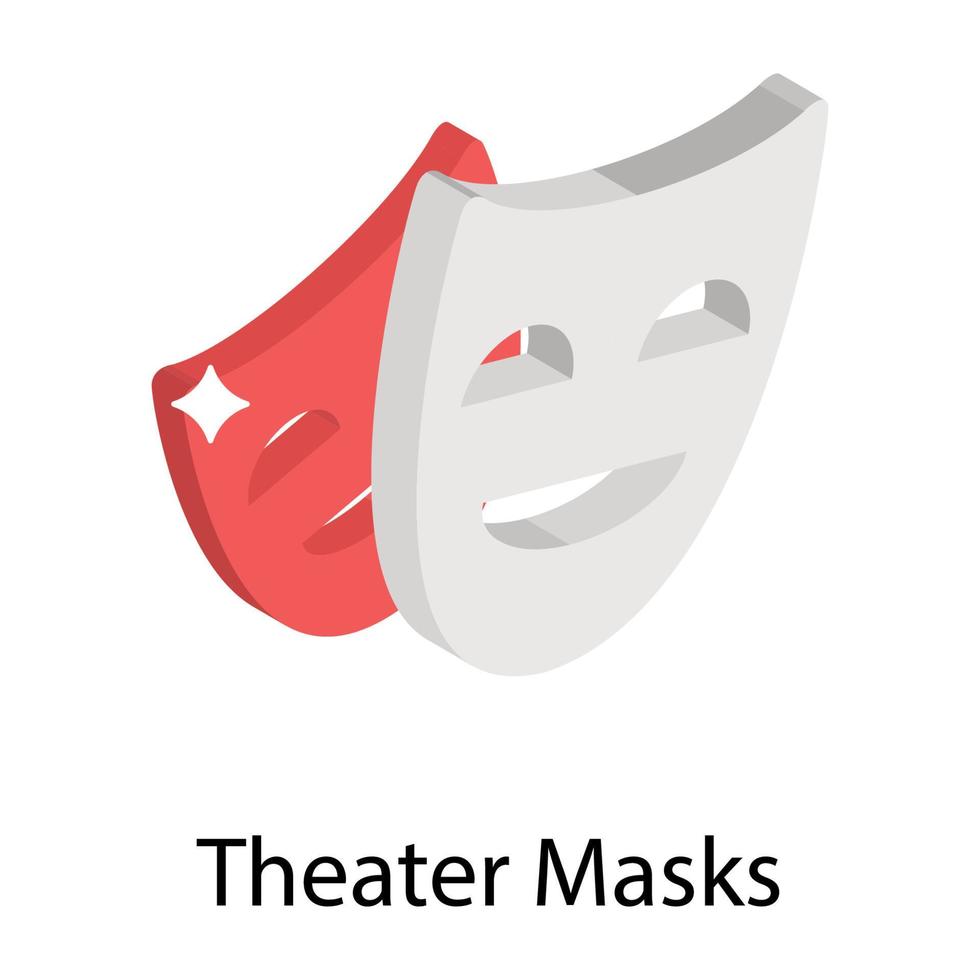 teater mask koncept vektor