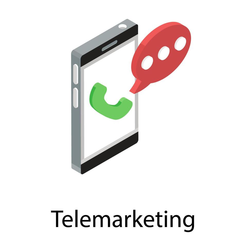 trendiga telemarketingkoncept vektor