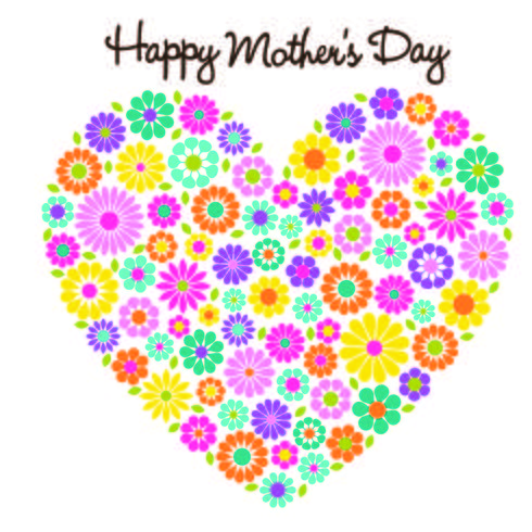 glad mors dag blomma hjärta grafisk vektor