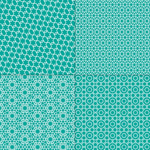 vita och turkosblå marockanska mönster vektor