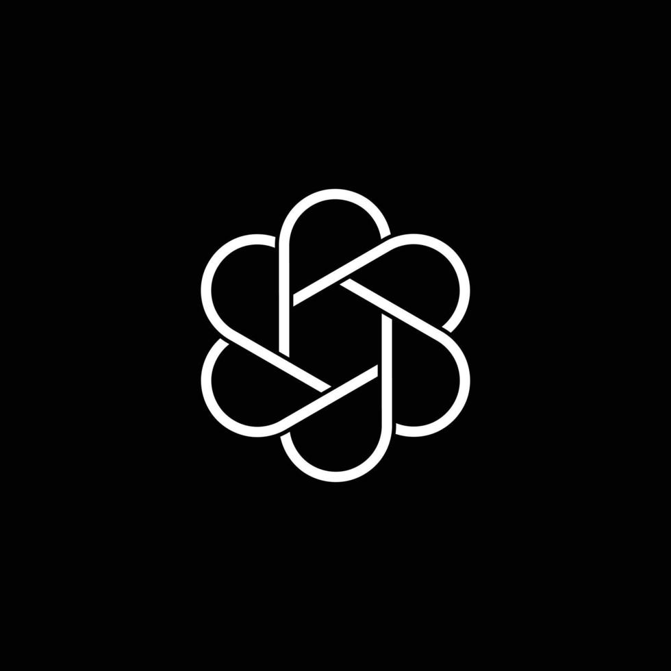 luxuriöses Blumenlinien-Logo-Design vektor
