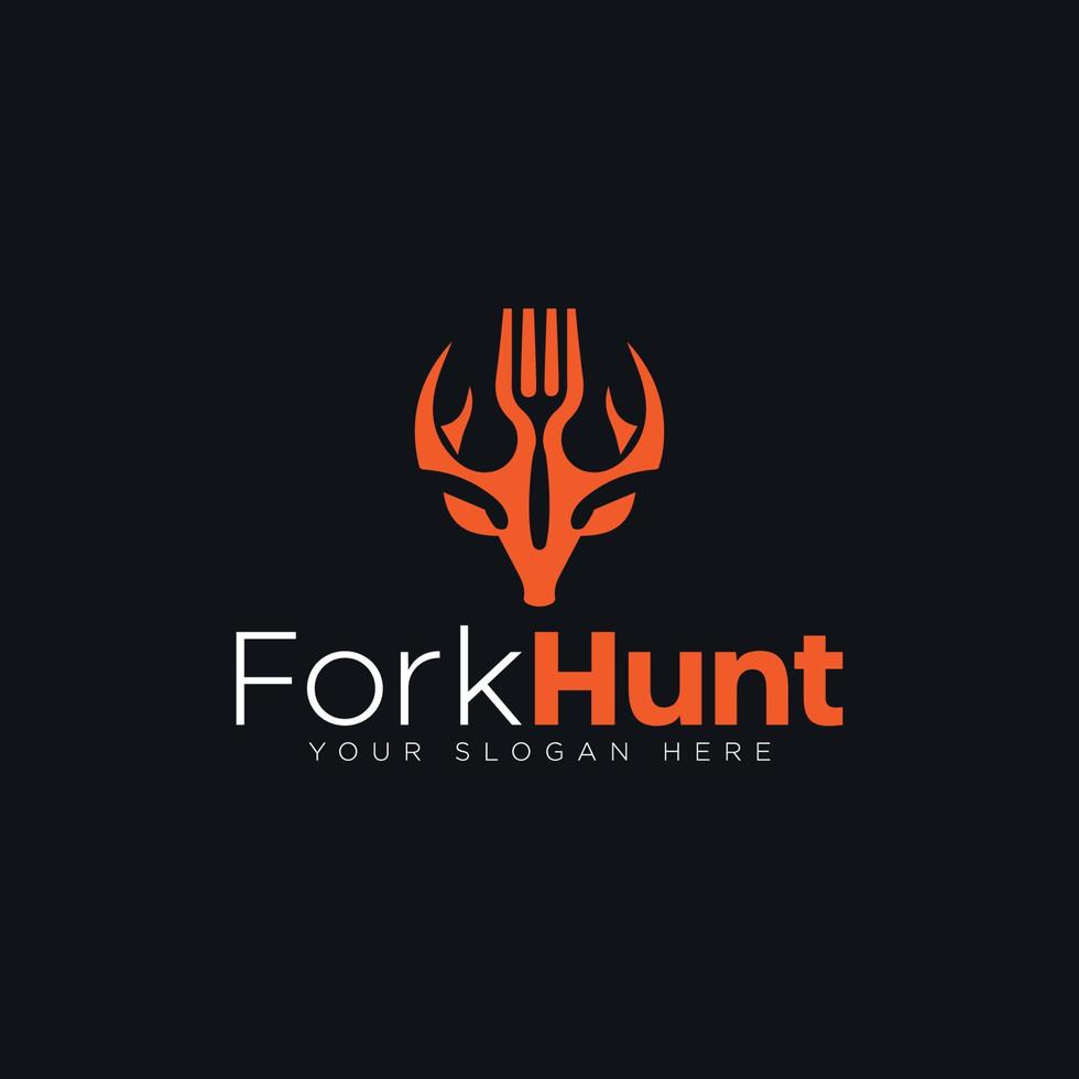 Gabel jagen ein Restaurant-Logo vektor