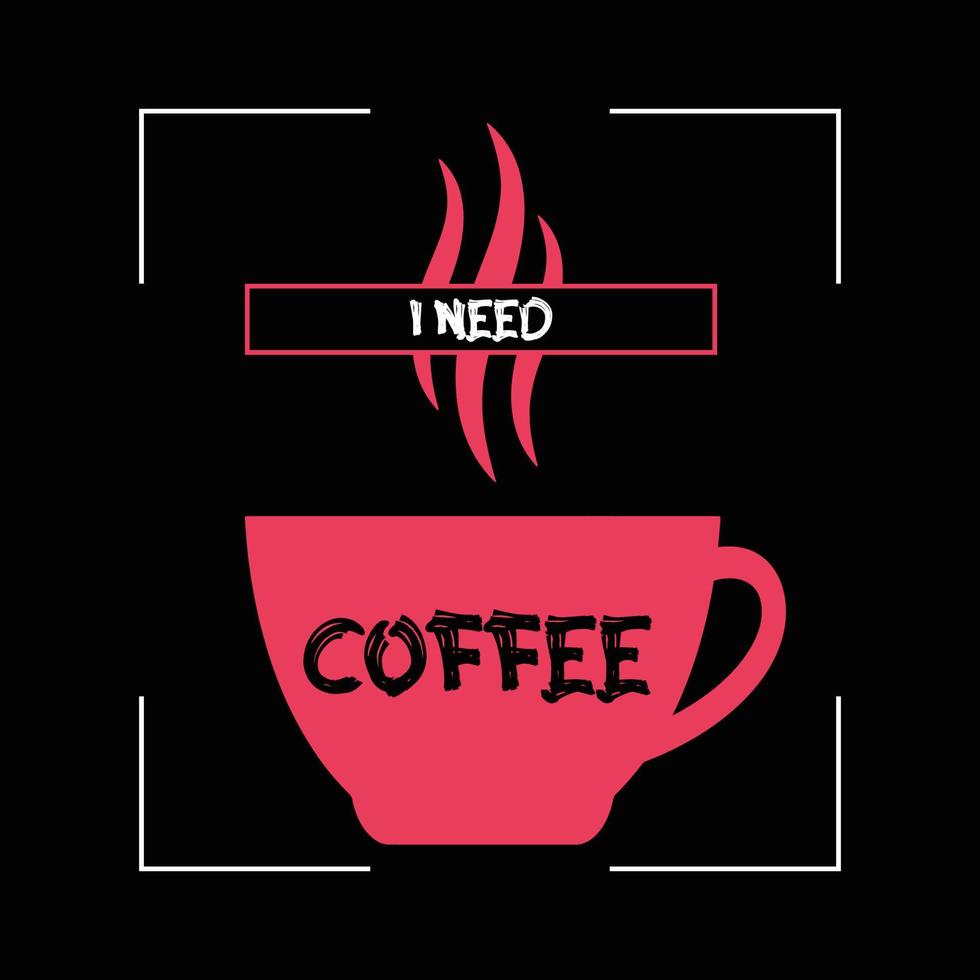 Kaffee-T-Shirt-Design vektor