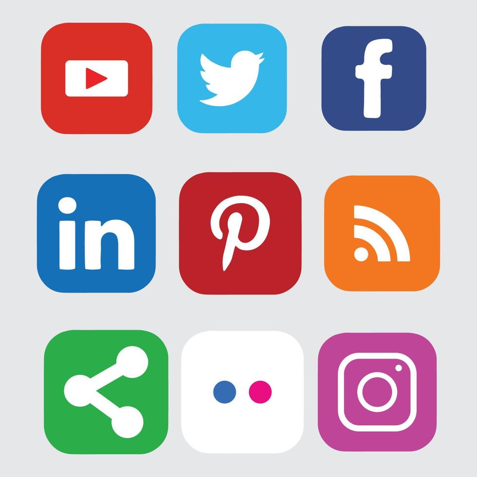 Social-Media-Icon-Sammlung vektor