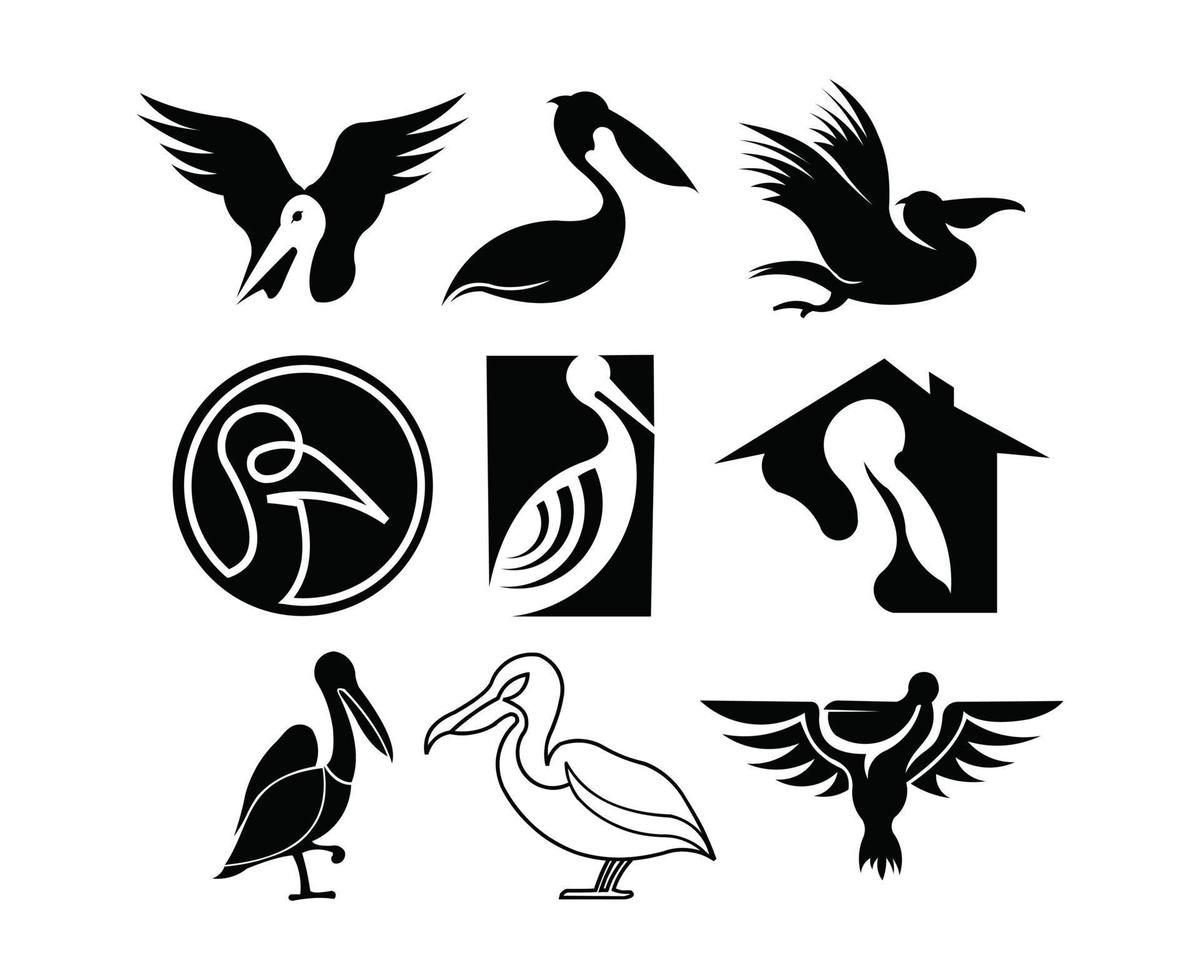 pelikan ikon vektor, logotyp begreppet pelikan, flamingo inspiration logotyp vektor