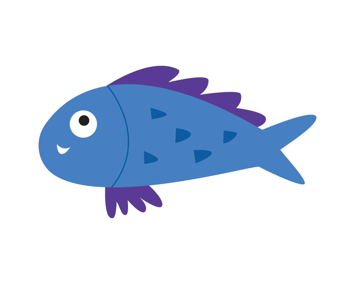 kreative Vektorillustration eines blauen Fisches vektor