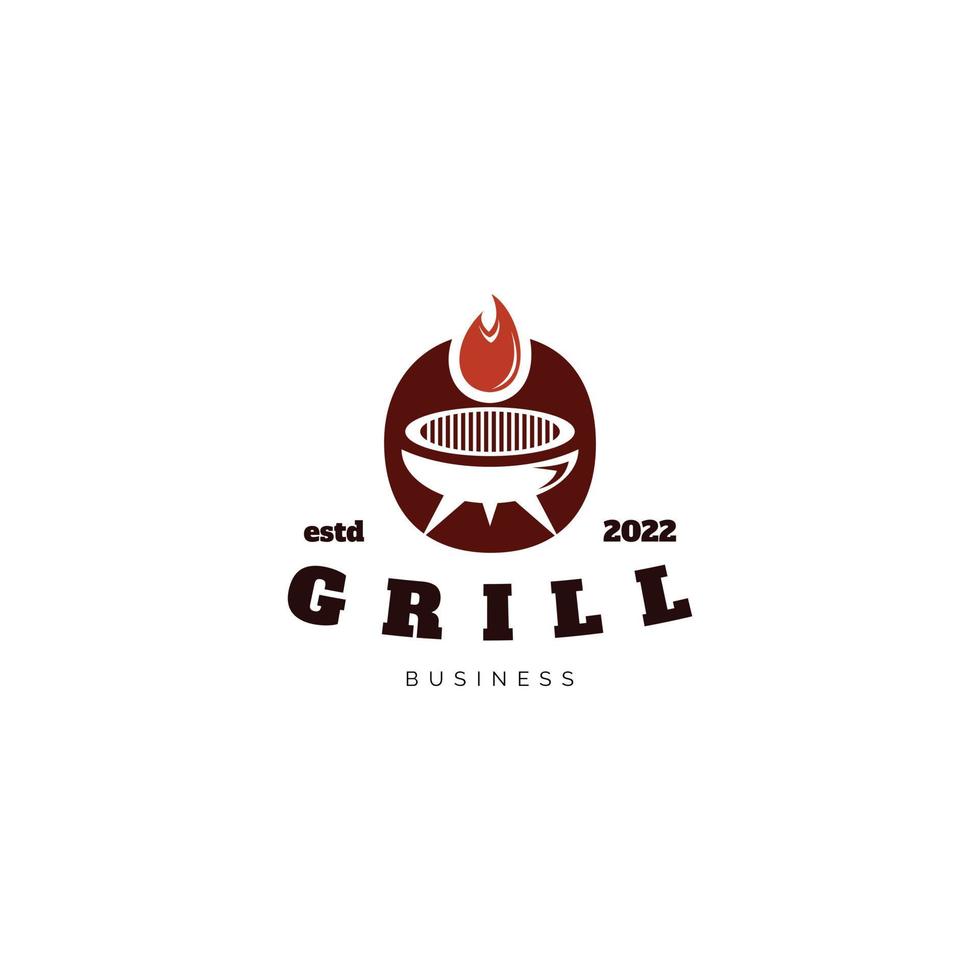 grill ikon logotyp design inspiration vektor