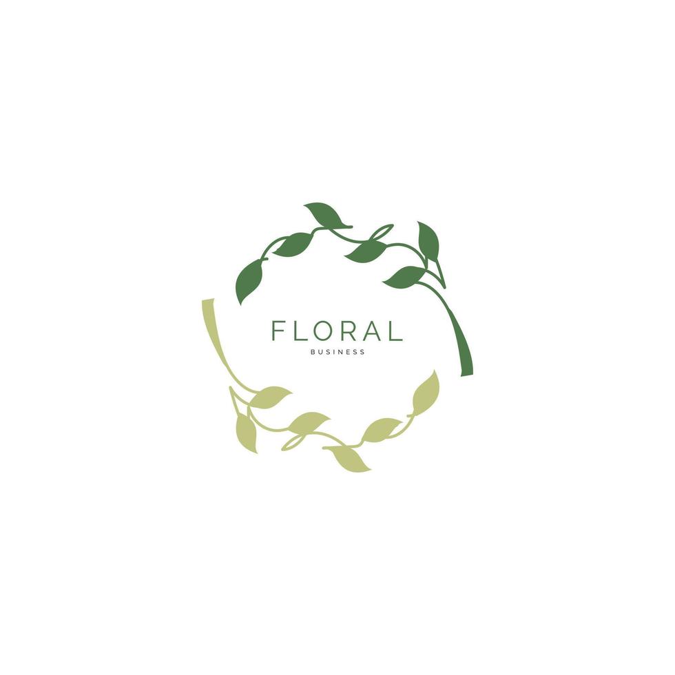 florale Blattornament-Icon-Logo-Design-Inspiration vektor