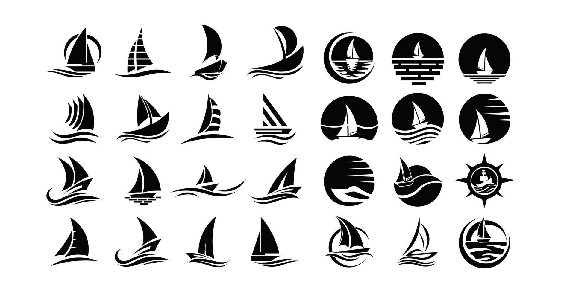 båt fartyg sjösegling vektor logotyp