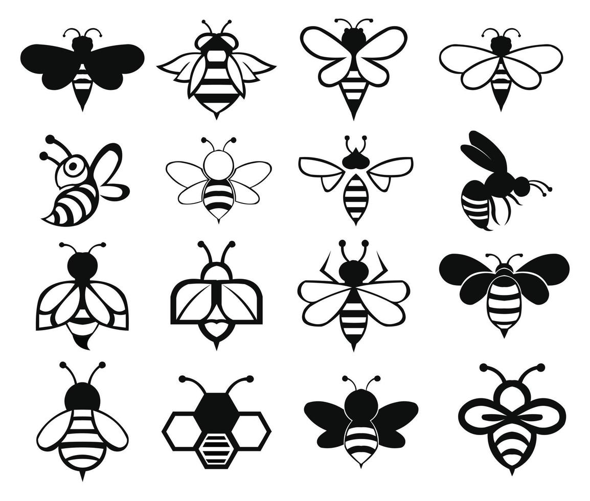 Biene-Tier-Symbol. Honig fliegende Biene. Insekt.Käfer, Insekten und Spinnentiere flache Vektorgrafiken. vektor