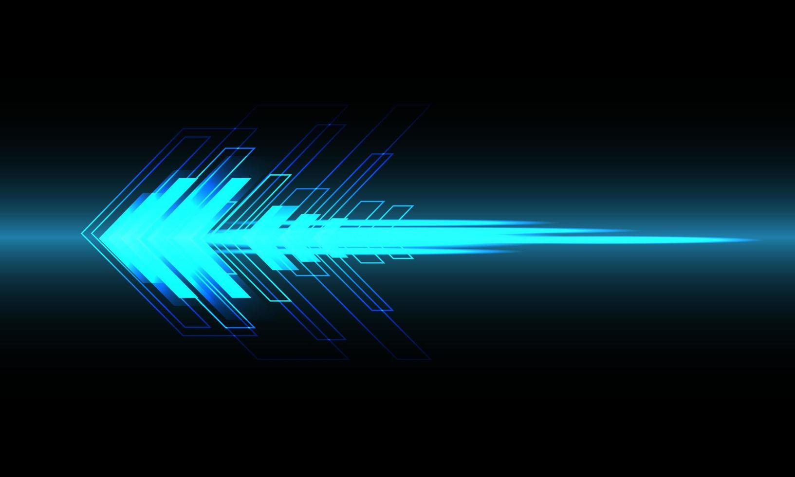 abstrakt blått ljus pil hastighet teknik på svart desogn modern futuristisk bakgrund vektor