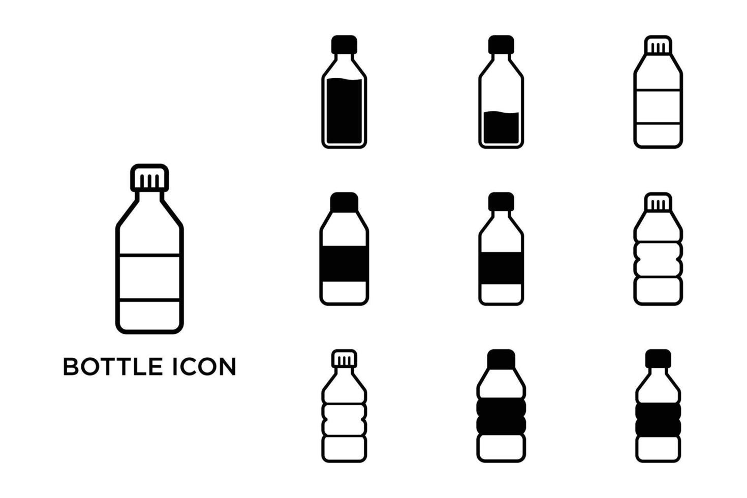 Flasche Symbolsatz Vektor-Design-Vorlage vektor