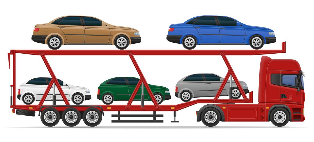 lastbil semitrailer för transport av bilkoncept vektor illustration