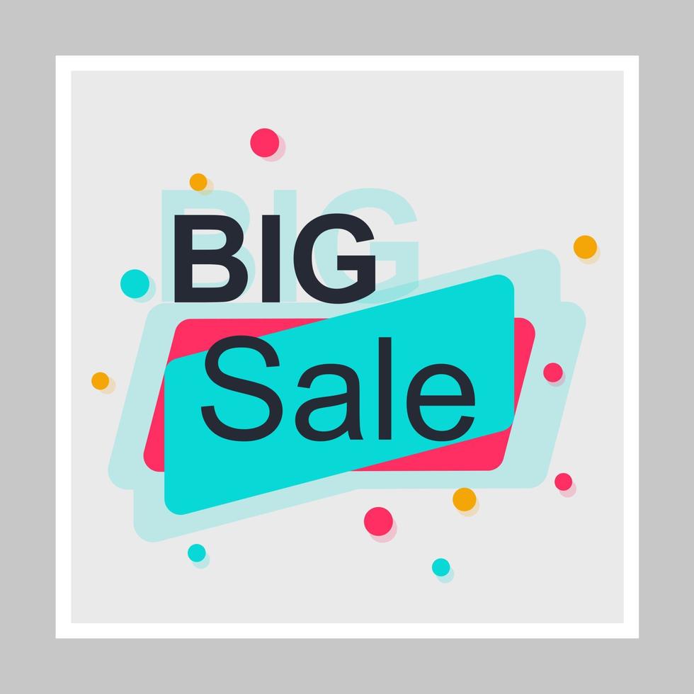 Big Sale Social Media Posts Mockup. Einkaufen. Werbebanner-Designvorlage. Booster für soziale Netzwerke, Inhaltslayout. isolierter werberahmen, rahmen mit copyspace, schlagzeilen, lineare symbole vektor