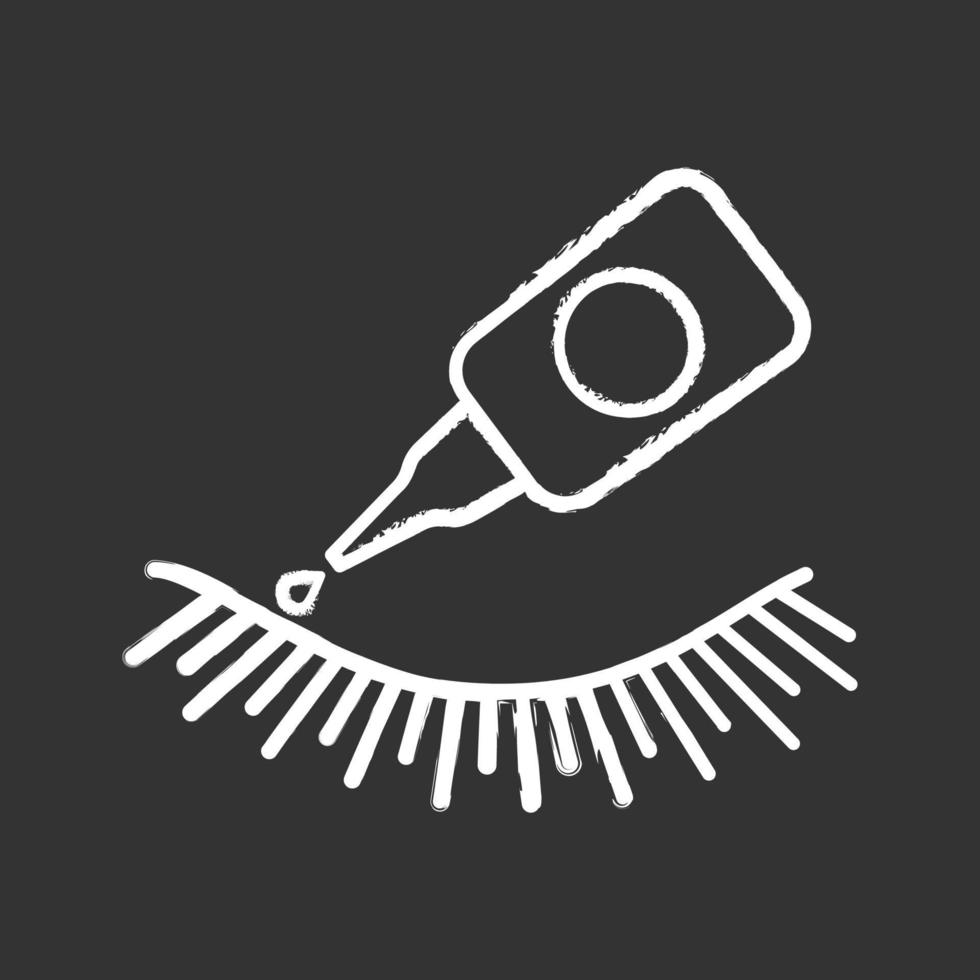 Kreidesymbol für falschen Wimpernkleber. Wimpernkleber. Kleber für temporäre und permanente Wimpernverlängerung. isolierte vektortafelillustration vektor