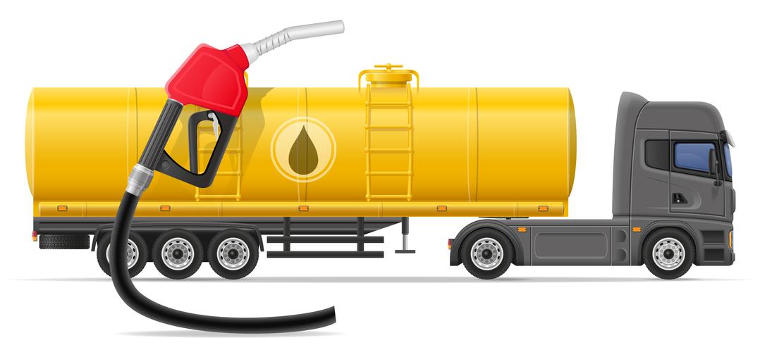 lastbil semitrailer leverans och transport av bränsle för transport begrepp vektor illustration