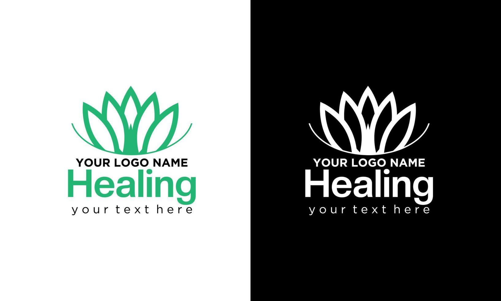 heilende medizinische Gesundheit Yoga-Vektor-Logo-Vorlage vektor