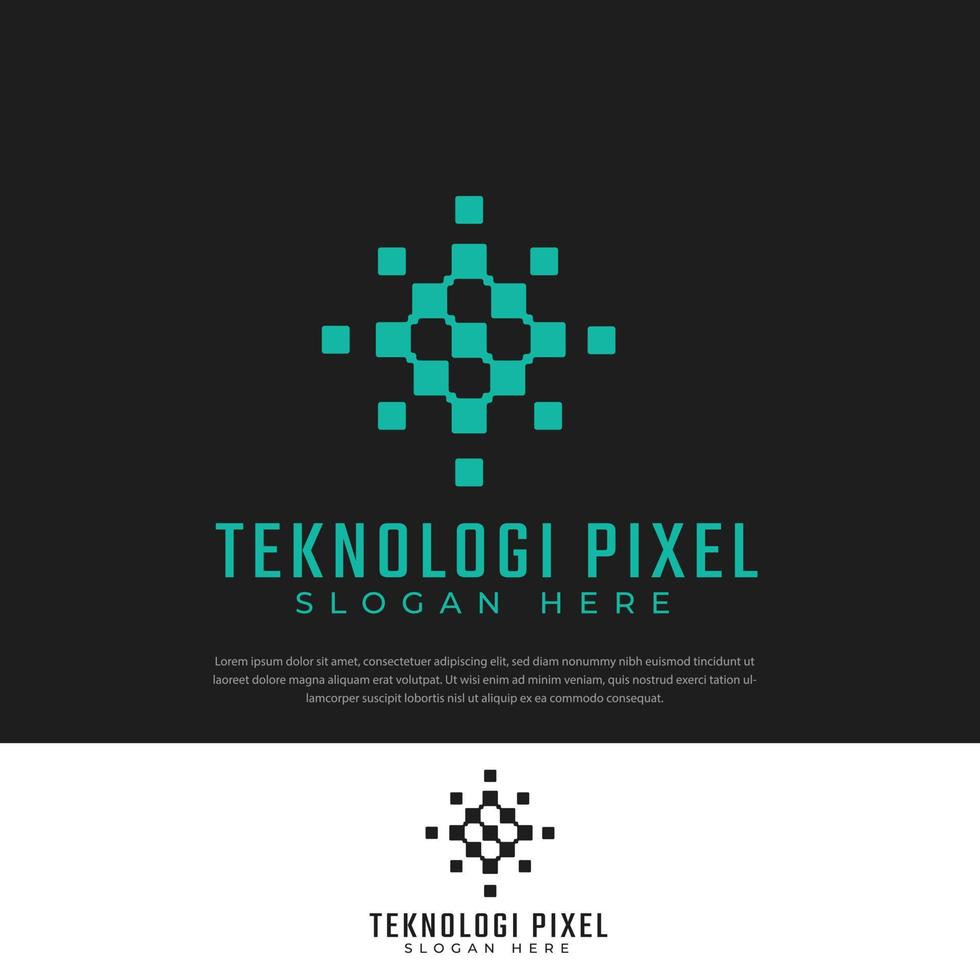 pixel abstrakt design logotyp, designmall, symbol, teknik vektor