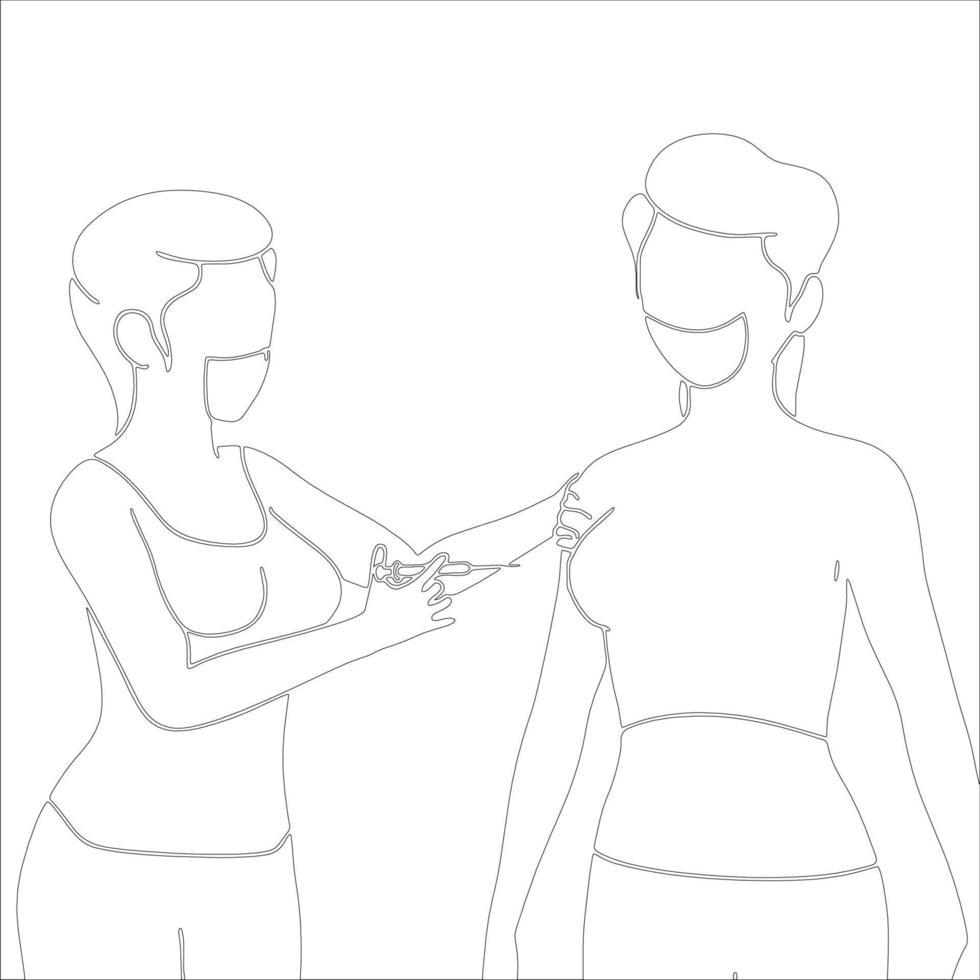 vaccination karaktär disposition illustration på vit bakgrund. vektor