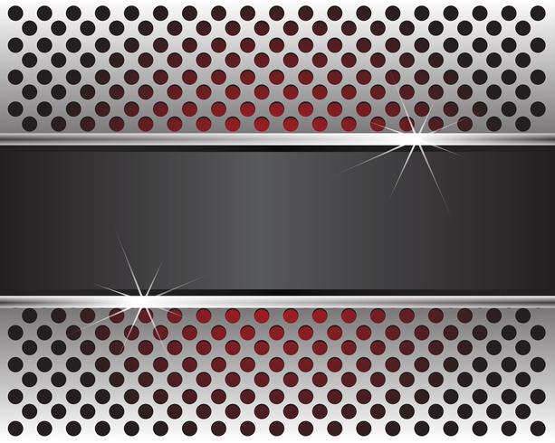 Abstrakt metall cirklar mesh bakgrundsbild i rött ljus och grå etikett mitt för textdesign vektor illustration.