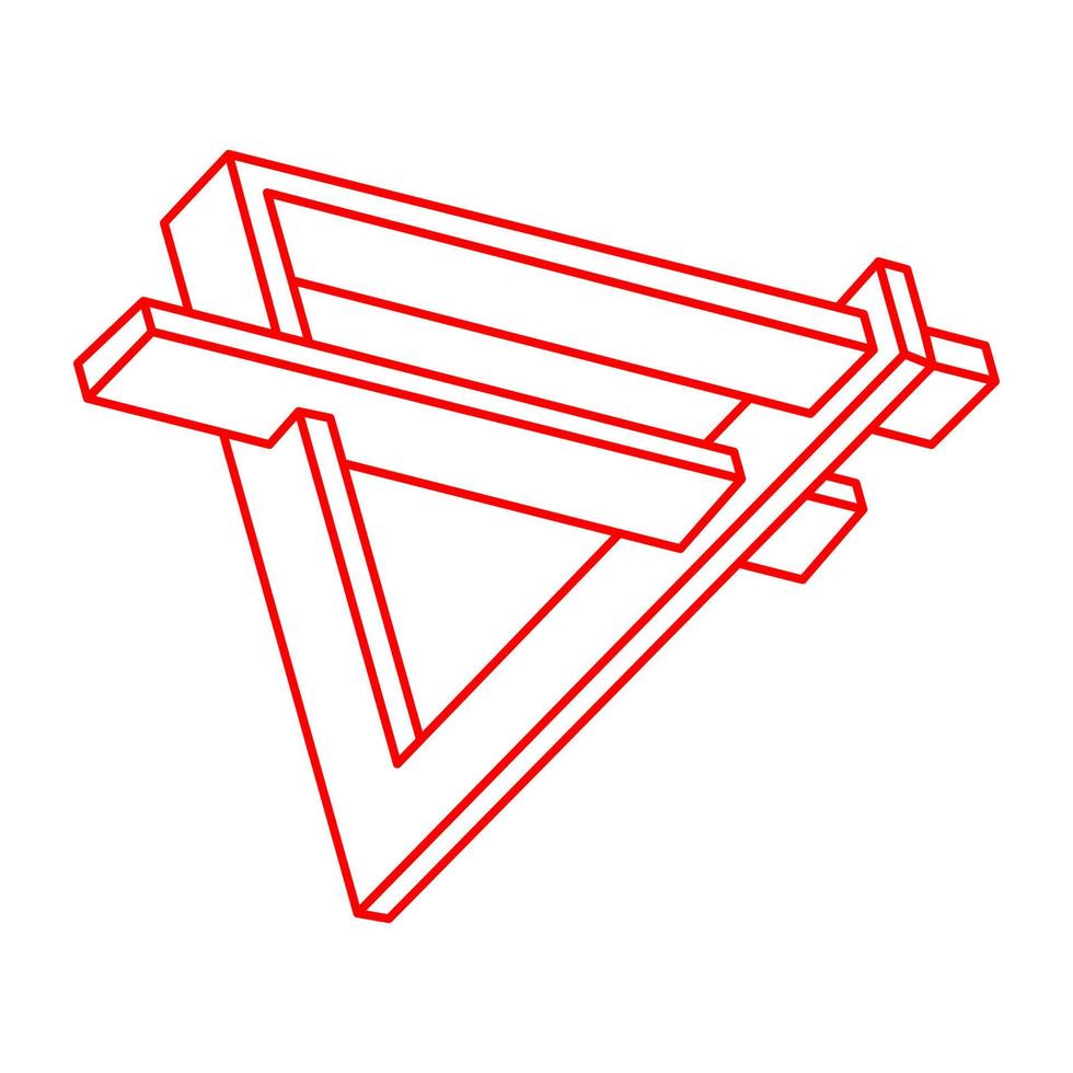 optische Täuschung. unmögliche Formen Vektor. Optische Kunstobjekte. geometrische Figur. Logo. vektor