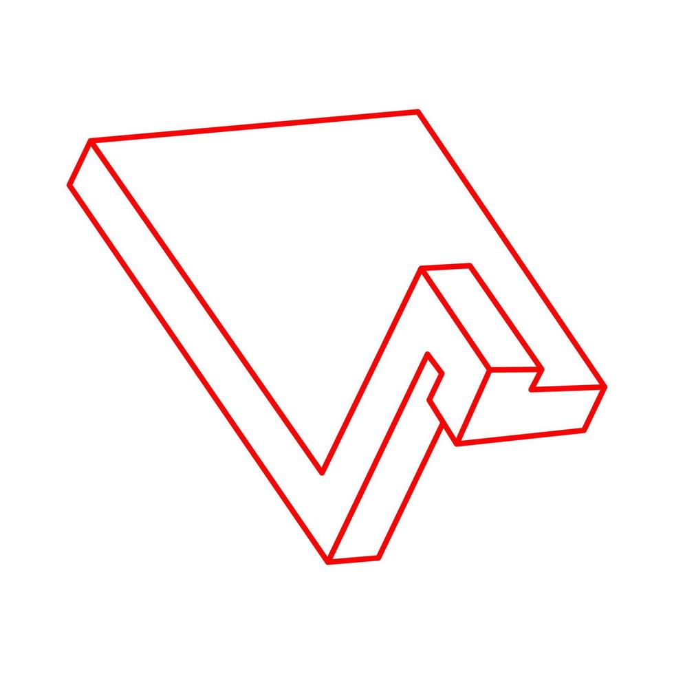 optische Täuschung. unmögliche Formen Vektor. Optische Kunstobjekte. geometrische Figur. Logo. vektor