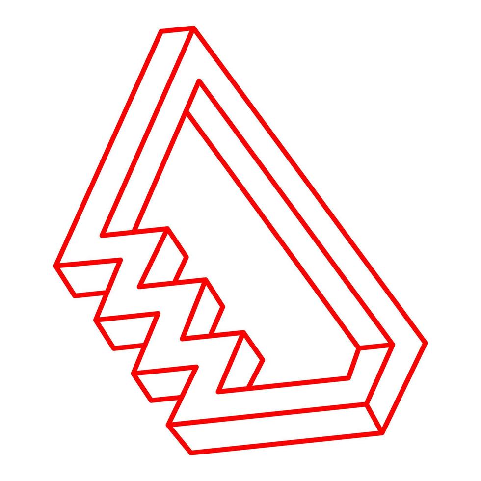 omöjliga former. helig geometri figur. logotyp. optisk illusion. abstrakta eviga geometriska objekt. omöjlig ändlös kontur. optisk konst. omöjlig geometri form på en vit bakgrund. vektor