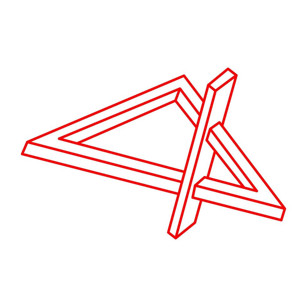 Formen der optischen Täuschung. Logo. Optische Kunstobjekte. unmögliche Zahlen. Escher-Stil. Geometrie. vektor