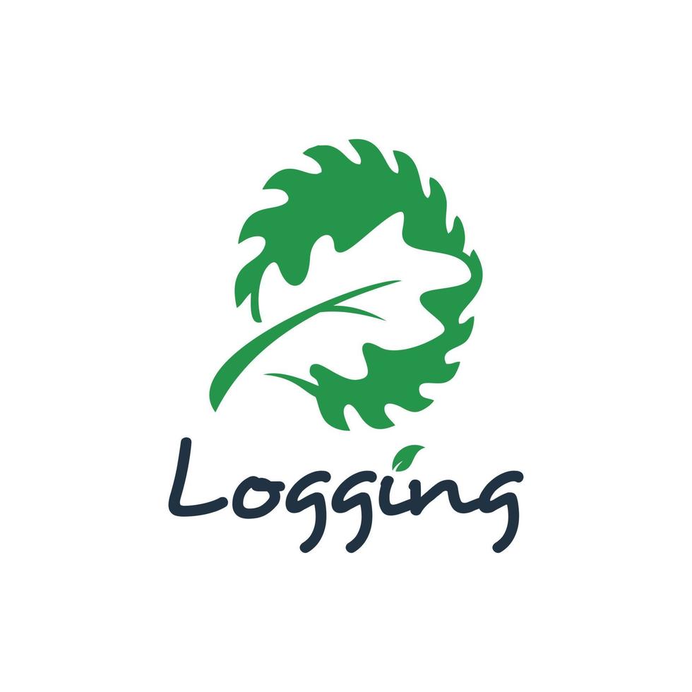 Logging-Logo-Design Holzschneideindustrie vektor