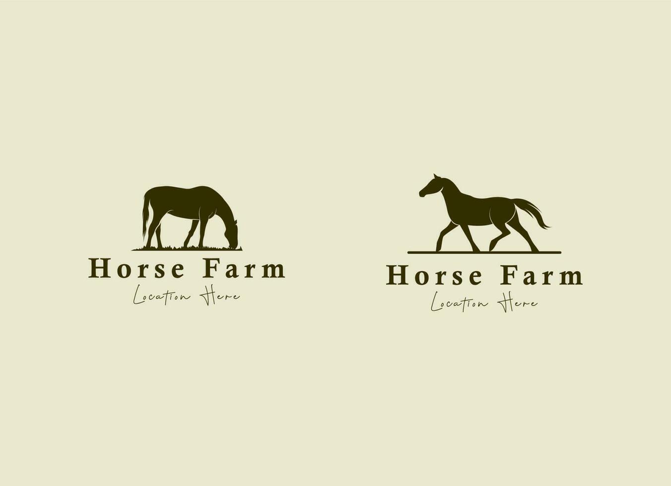 Pferdesilhouette hinter Holzzaunkoppel für Vintage-Retro-Landschaft Western Country Farm Ranch Logo-Design vektor