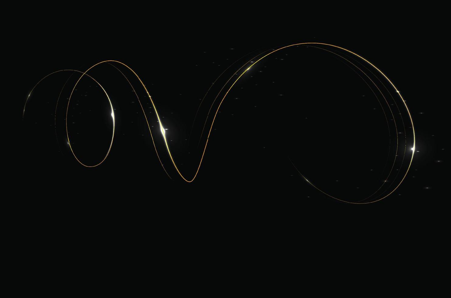 abstrakter lichteffekt goldener spirallinienstil vektor
