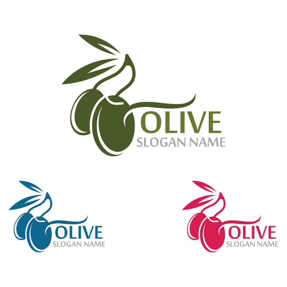 Olivenöl Logo Vorlage Icon Design Gesundheit Obst Gemüse Vektor