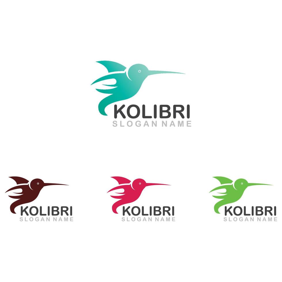 abstrakt färgglada kolibri colibri fågel logotyp linje kontur monoline vektor