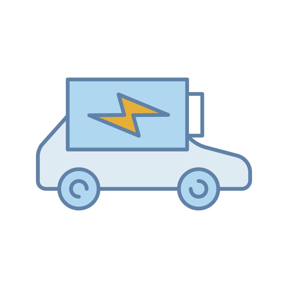 elbil batteriladdning färgikon. bilbatterinivåindikator. miljövänlig bil. isolerade vektor illustration